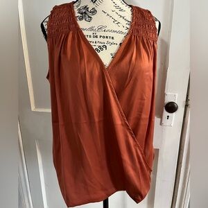 NWT Metallic orange dressy tank top